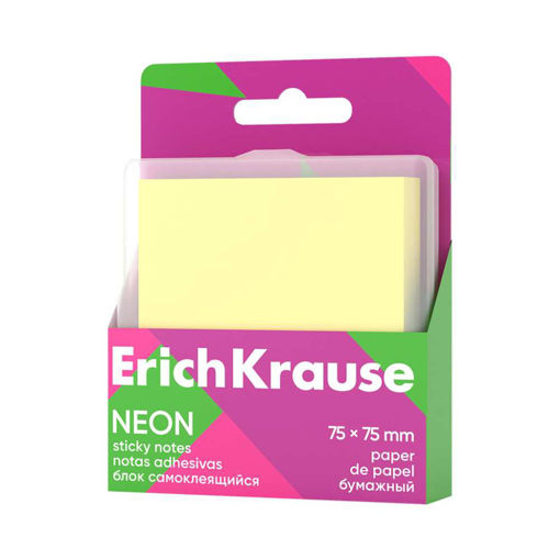 Picture of EK STICKY NOTES NEON YELLOW 75X75MM